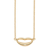 14K Gold Polished Italian Kiss Necklace