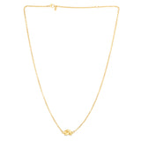 14K Gold Polished Puffed Love Knot Necklace