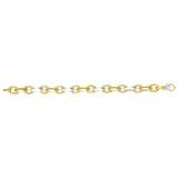 14K Two-Tone Gold Alternating Three Plus One Heritage Link