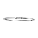 14K 7in White Gold Polished Bangle with Box Clasp