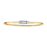 14K 7in Two-Tone Polished Bangle with Box Clasp