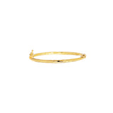 14K 5.5in Yellow Gold Diamond Cut/ Textured Bangle with Box Clasp