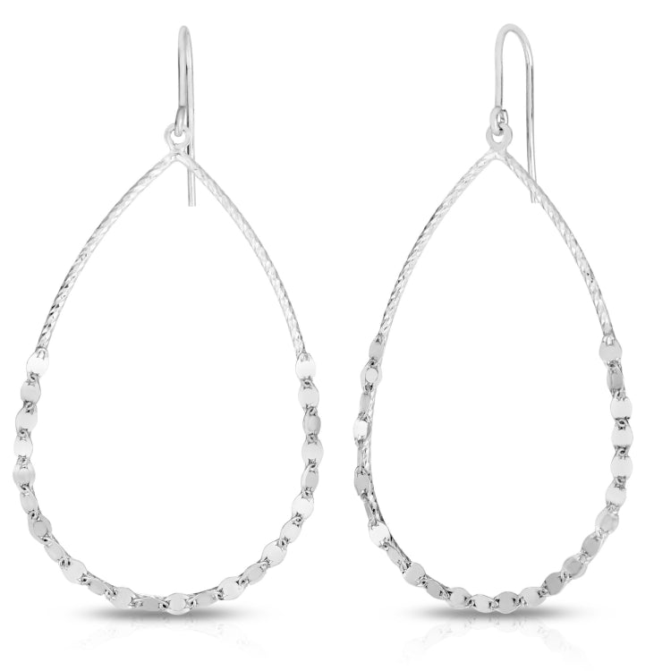 Silver Pear Drop Mirror Chain Earring