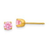 Inverness 14k 5mm Pink CZ Post Earrings