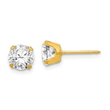 Inverness 24k Plated 7mm CZ Earrings