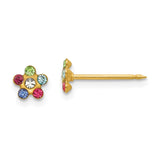 Inverness 14k Flower Multicolor Crystal Earrings