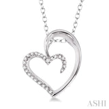 Silver Heart Shape Diamond Fashion Pendant