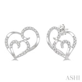 Double Heart Shape Diamond Earrings