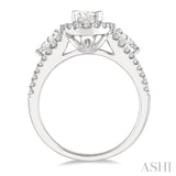 Oval Shape Three Stone Diamond Engagement Ring