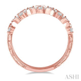 3/4 Ctw Zigzag Baguette and Round Cut Diamond Ring in 14K Rose Gold