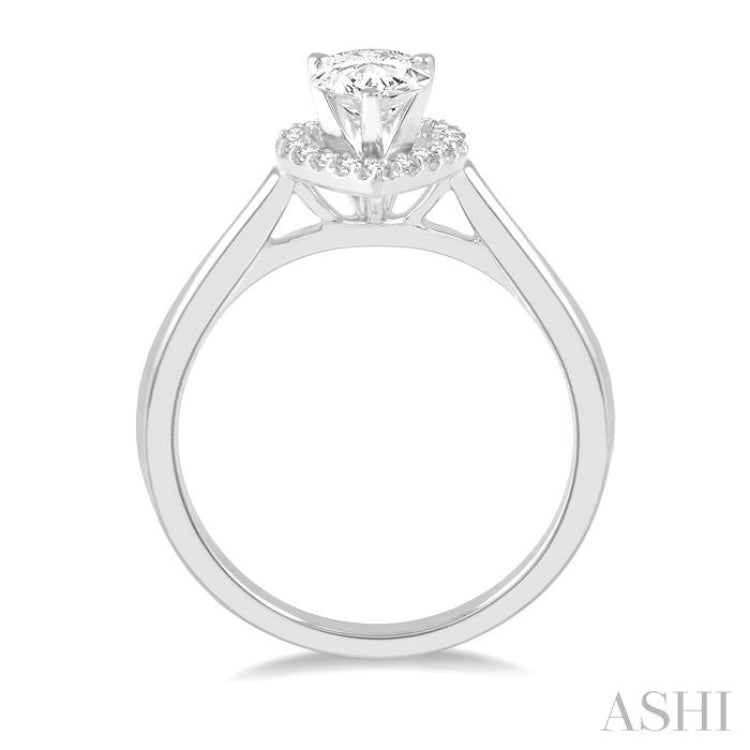 Pear Shape Light Weight Diamond Engagement Ring