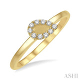1/10 Ctw Pear Mount Round Cut Diamond Stack Band in 14K Yellow Gold