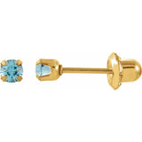 24K Gold-Plated Stainless Steel Imitation Aquamarine Inverness® Piercing Earrings