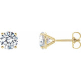 14K Yellow 3/4 CTW Natural Diamond 4-Prong Cocktail-Style Earrings with Threaded Post