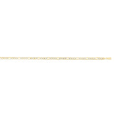 14K Yellow Gold 3.5mm 18" Lite Pave Figaro Chain with Lobster Clasp