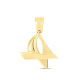 14K Yellow Gold Men's Sailboat Charm/ Pendant. No chain included.