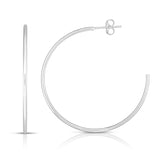 14K White Gold 1.5x40mm  C Hoop  with Push Back Closure