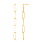 14K Yellow Gold Paperclip 5 Link Drop Earring