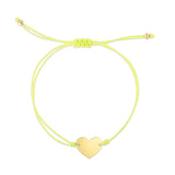 14K Yellow Cord Heart Adjustable Bracelet
