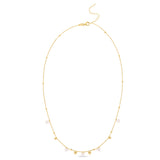 14K Gold Pearl And Scattered Bead Necklace