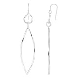Silver Circle & Marquise Dangle Earring