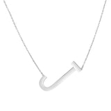 Silver J Letter Necklace