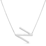 Silver N Letter Necklace